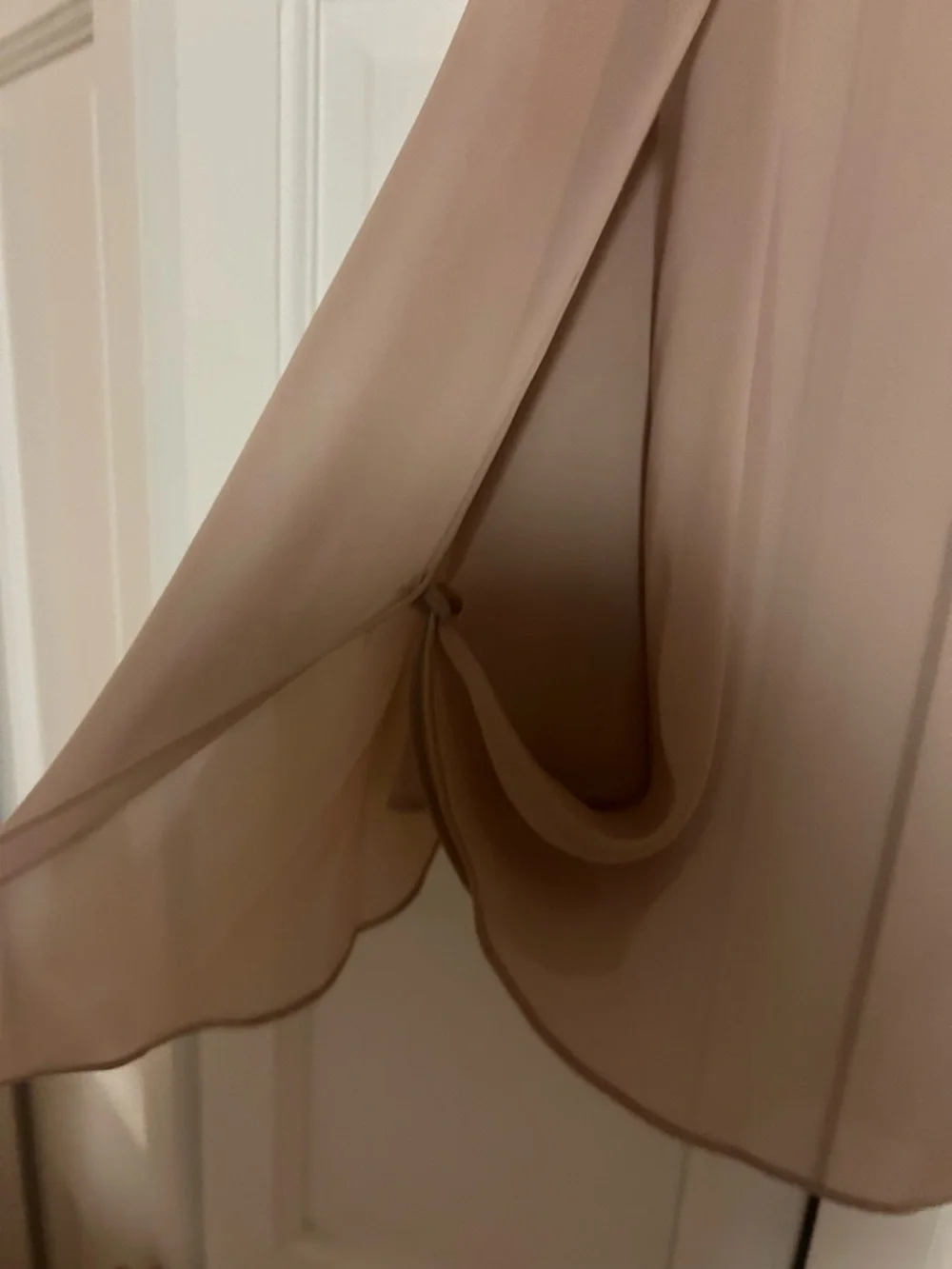 SLNY Sheer Shrug For Dressy Occasions in Nude Blush-Button Option for Sleeves - Picture 4 of 10